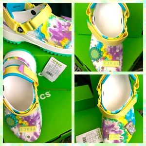 Crocs Classic Hiker Peace Out LE BNWT Size 8 Women